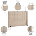 Ver imagem 3 de Cabeceira Cama Box King 195cm Pisa P02 Bouclé Bege - Mpozenato