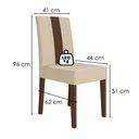Ver imagem 2 de Mesa de Jantar Kate com 4 Cadeiras Estofadas Linea Suede Amendoa Off White Poliman