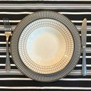 Ver imagem 1 de Kit 4 Serviços Americanos Listrado Preto e Branco Impermeável - 35x45cm