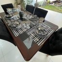 Ver imagem 4 de Kit 4 Serviços Americanos Listrado Preto e Branco Impermeável - 35x45cm