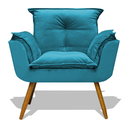 Ver imagem 2 de Potrona Opala Decorativaa Suede Azul Turquesa