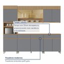 Ver imagem 4 de Cozinha Completa Modulada 5 Peças 9 Portas 4 Gavetas 100% MDF Vidro Reflecta Realeza Premium