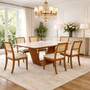 Ver imagem 2 de Kit 6 Cadeiras de Jantar Madeira Maciça Mel Encosto Telinha Palha Estofada Veludo Bege Rubi