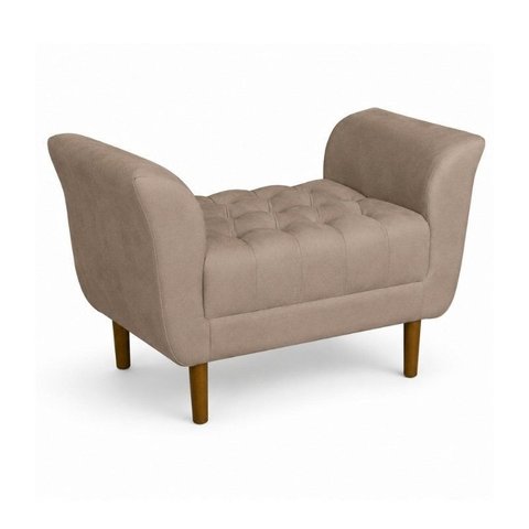 Recamier Grécia Decorativo 90 cm para Beira de Cama Capuccino