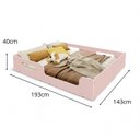 Ver imagem 5 de Cama Casal Montessoriana Infantil Princesa Grade de Proteção Lateral + Colchão Casal D23 -Rosa