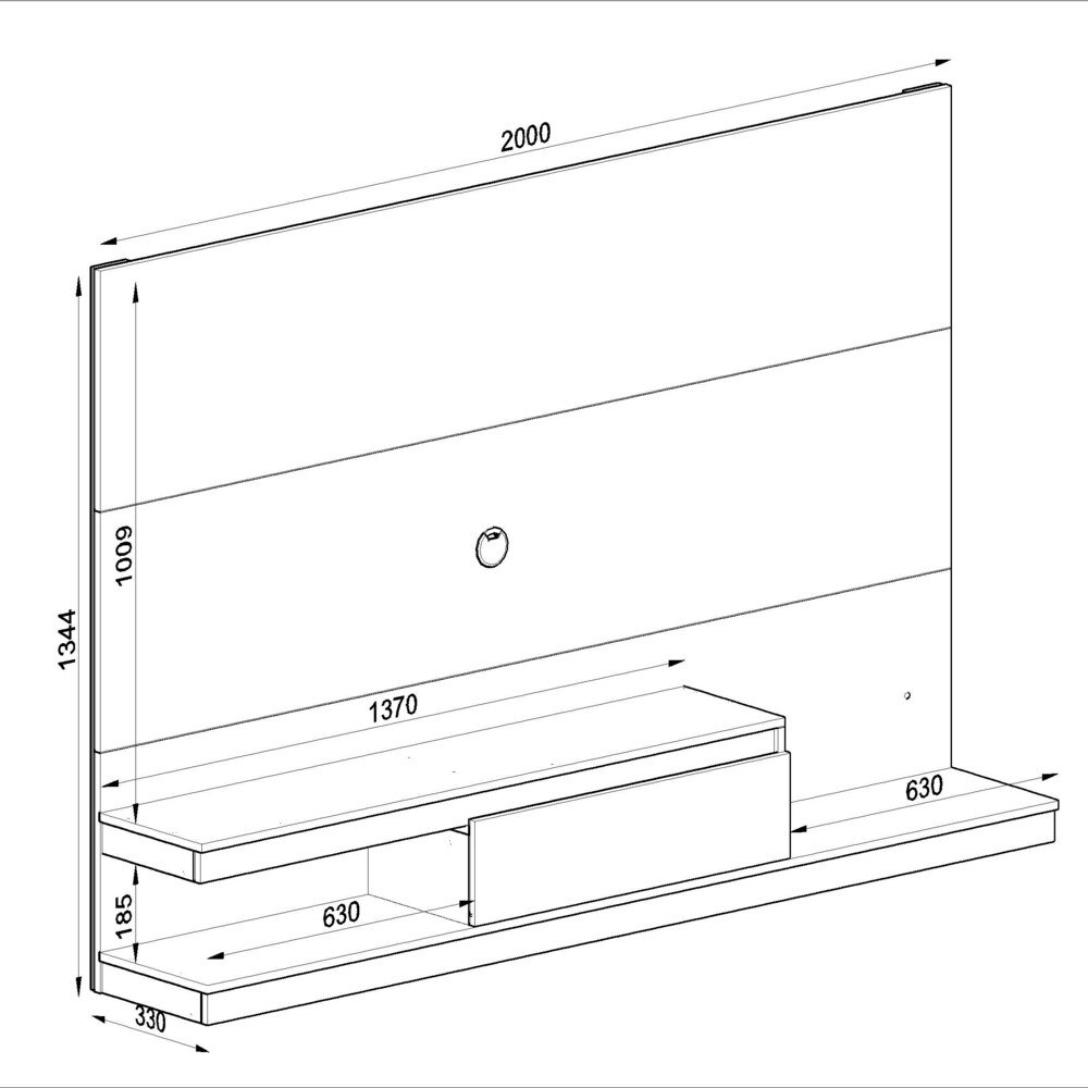 Painel para TV até 60" Preto - 3