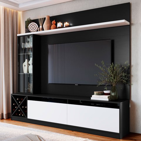 Estante Home para TV Até 60 Polegadas 1 Porta de Vidro Veneza Quiditá