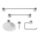 Ver imagem 1 de Kit Essencial Banheiro com 5 Pcs Cristal Cromado Bella Arte