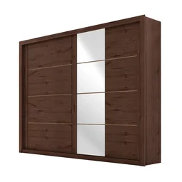 Guarda-Roupa Casal 4 Espelhos 2 Portas de Correr Essencial Espresso Móveis - 3