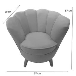 Mini Poltrona Pétala Infantil Decorativa Confortável Suede - 5