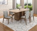 Ver imagem 1 de Conjunto Mesa com 6 Cadeiras Harpa Marrom/Carvalho/Fendi