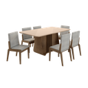 Ver imagem 2 de Conjunto Mesa com 6 Cadeiras Harpa Marrom/Carvalho/Fendi