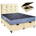 Ver imagem 1 de Kit Cama Box Bau + Cabeceira + Colchão Queen Molas Ensacadas - Petrus - Paropas
