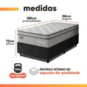 Ver imagem 7 de Cama Box com Colchão Solteiro Minotauro Ortopédico D33 Tecido Jacquard Branco e Preto Hellen