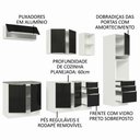 Ver mais imagens de Armário De Cozinha Completa 260cm Branco/preto Lux Madesa