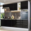Ver imagem 1 de Armário De Cozinha Completa 260cm Branco/preto Lux Madesa