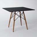 Ver imagem 1 de Mesa Dkr Eiffel Quadrado Tampo de Madeira 90cm Preto - Cor: Preto
