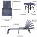 Ver imagem 2 de 1 Espreguiçadeira Catar e 1 Mesa Garden Preta e Corda Náutica Trama Original