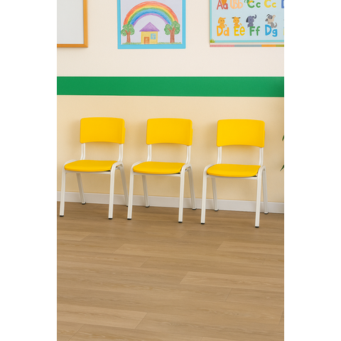 Kit 3 Cadeiras Infantil Iso Amarela Brinquedoteca Escolas Ecomhome