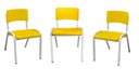 Ver imagem 2 de Kit 3 Cadeiras Infantil Iso Amarela Brinquedoteca Escolas Ecomhome