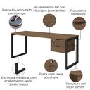 Ver imagem 3 de Mesa Escritorio com Gaveteiro 190 Cm Industrial Frame Kappesberg Munique