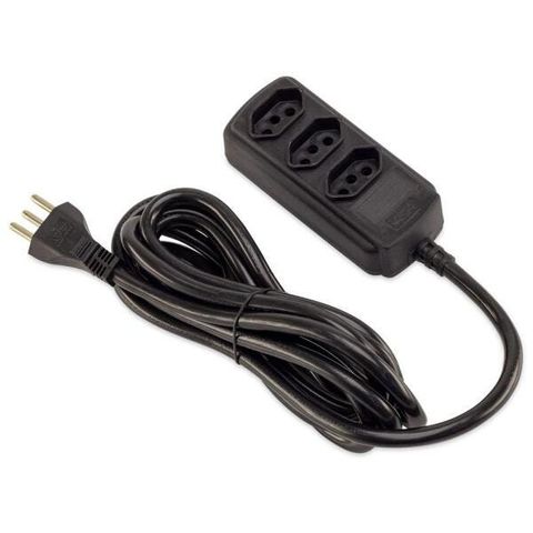 Extensao 3 Tomadas Tripolar 20a 5m Preto Force Line
