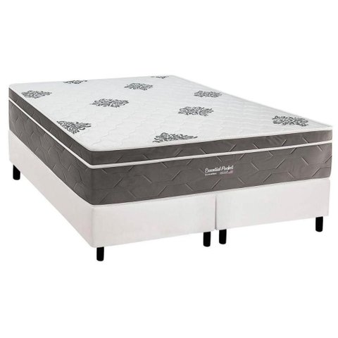 Cama Box Queen + Colchão Molas Inovaflex Essential