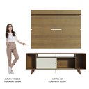 Ver imagem 6 de Rack Madesa Cancun com Pés e Painel para TV até 65 Polegadas Rustic/Branco 6E5Z Cor:Rustic/Branco/Ru