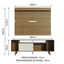 Ver imagem 3 de Rack Madesa Cancun com Pés e Painel para TV até 65 Polegadas Rustic/Branco 6E5Z Cor:Rustic/Branco/Ru
