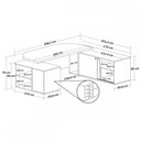 Ver imagem 4 de Mesa para Escritório Presidente Tamburado 4 Gavetas 2 Portas Charuto/preto - Artany Móveis