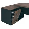 Mesa para Escritório Presidente Tamburado 4 Gavetas 2 Portas Charuto/preto - Artany Móveis - 3