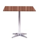 Ver imagem 1 de Mesa Delta em Alumínio 75 Cm (alt) Base em X Tampo Mdp Quadrado 80 Cm (larg) X 2,50 Cm (alt) Walnut