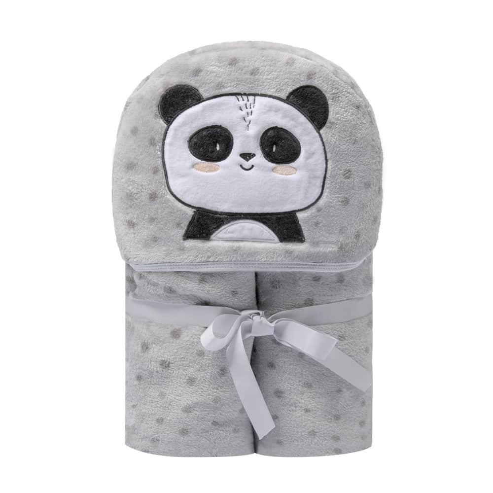 Cobertor Bordado Papi Friends Microfibra Com Capuz: Panda Pen - 1