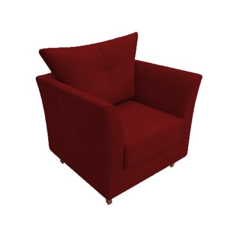 Poltrona Decorativa Isis Suede Marsala Pés Madeira Mz Decor