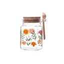 Ver imagem 3 de Pote Quadrado de Vidro C-tampa e Colher de Bambu Flora 200ml