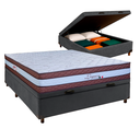 Ver imagem 1 de Cama Box Bau Cinza Casal + Colchão Molas Ensacadas Legaccy Paropas