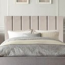 Ver imagem 1 de Cabeceira Estofada Líbia 195CM King Suede Bege - D A DECOR