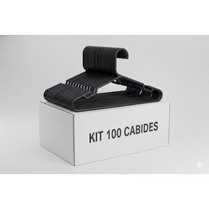 100 Cabide de Roupa Slim Premium Adulto Preto