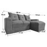 Sofá de 3 Lugares Bege 607 Chaise Ane - 4