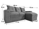 Ver imagem 4 de Sofá de 3 Lugares Bege 607 Chaise Ane