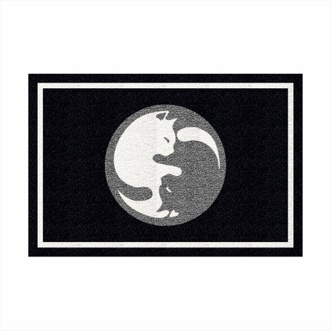 Tapete Vinil Pet Gato Yin Yang 60x40cm Medida de Porta, Sala