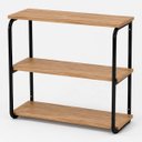 Ver imagem 1 de Estante Nicho Suspenso 3 Prateleiras Estilo Industrial 68x68 Nogal/Preto
