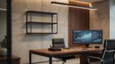 Ver imagem 4 de Estante Nicho Suspenso 3 Prateleiras Estilo Industrial 68x68 Nogal/Preto