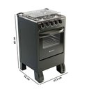 Ver imagem 2 de Fogão 4 Bocas a Gás Braslar New Sirius Plus com Mesa Inox e Forno Easy-clean Preto Bivolt
