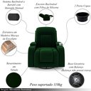 Ver imagem 3 de Poltrona do Papai Reclinável Giratória e Balanço Sala de Cinema Crihs Manual Glider Veludo Verde Esmeralda G23 - Gran Belo