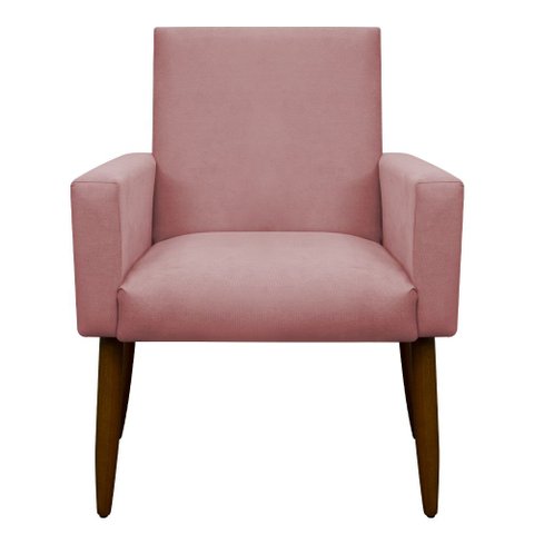 Poltrona Decorativa Nina Cadeira Escritório Recepção:rosa
