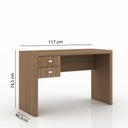 Ver imagem 4 de Mesa de Escritório 2 Gavetas Tecno Mobili - Amêndoa