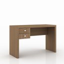 Ver imagem 1 de Mesa de Escritório 2 Gavetas Tecno Mobili - Amêndoa