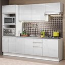 Ver imagem 1 de Armário de Cozinha Completa 100% MDF 250cm Frentes Branco Brilho Acordes Madesa 03