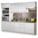 Ver imagem 3 de Armário de Cozinha Completa 100% MDF 250cm Frentes Branco Brilho Acordes Madesa 03
